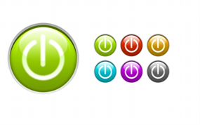 炫彩电源按键psd素材